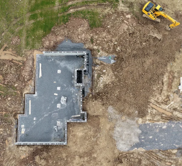 Drone image of residential construction in Victor, New York