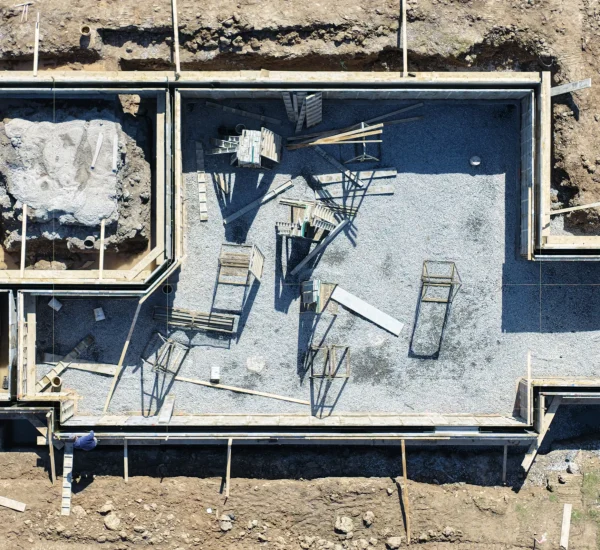 Drone image of residential construction in Rochester, New York
