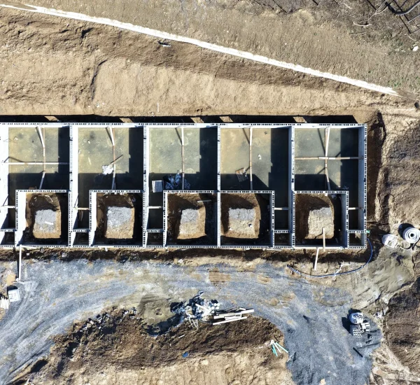 Drone image of residential construction in Farmington, New York